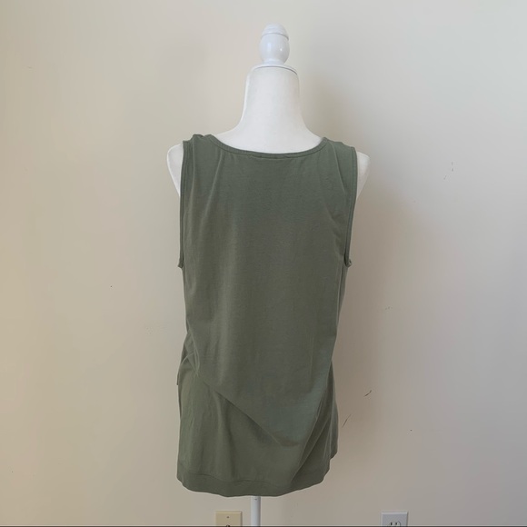 CJ Banks Sage Green Cross Sleeveless Tank Top - Picture 6 of 7